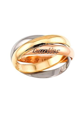 Cartier Cartier Trinity Small SM #47 Ring, 18K Yellow Gold, White Pink 5-Row Design, Three 3 Colors, 750 Gold. (view 2)