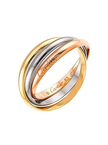 Cartier Cartier Trinity SM Ring #63, 18K Yellow Gold, White Pink Triple Band, Three Colors, 750 Gold. (view 1)
