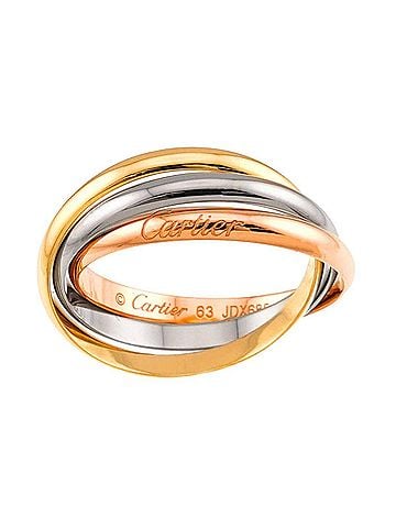 Cartier Cartier Trinity SM Ring #63, 18K Yellow Gold, White Pink Triple Band, Three Colors, 750 Gold. (view 2)