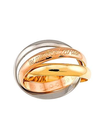 Cartier Cartier Trinity MM #54 Ring, 18K Yellow Gold, White Pink Triple Band, Three Colors, 750 Gold. (view 2)