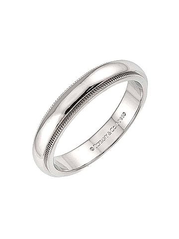 Tiffany & Co. Tiffany &amp; Co. Milgrain Band 1 Ring, 4mm wide, Platinum, Together Ring (view 1)