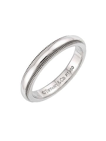 Tiffany & Co. Tiffany &amp; Co. Milgrain Ring, 3mm wide, Platinum, Together. (view 1)