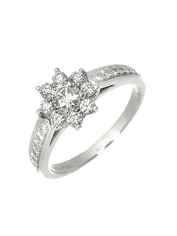 Tiffany & Co. Tiffany &amp; Co. Flora Ring, Diamond, Platinum, Flower Design, Diamond Ring (view 1)