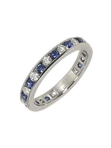 Tiffany & Co. Tiffany &amp; Co. Full Circle 1 Ring with Diamond and Sapphire, Platinum. (view 1)
