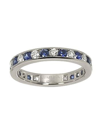 Tiffany & Co. Tiffany &amp; Co. Full Circle 1 Ring with Diamond and Sapphire, Platinum. (view 2)