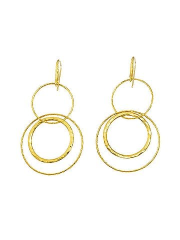 Tiffany & Co. Tiffany &amp; Co. Hammered Earrings, 18K Yellow Gold (750), Pierced Earrings (view 2)