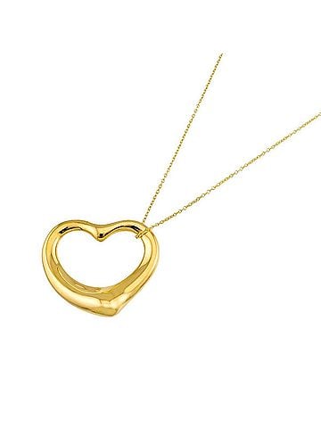 Tiffany & Co. Tiffany &amp; Co. Heart Necklace, 27mm wide, 46cm length, 18K Yellow Gold (750) Open Necklace (view 1)