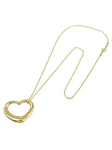 Tiffany & Co. Tiffany &amp; Co. Heart Necklace, 27.5mm wide, 45.5cm long, 18K YG Yellow Gold 750 Open Necklace (view 2)