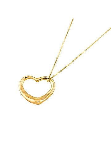 Tiffany & Co. Tiffany &amp; Co. Heart Necklace, 22mm wide, 41cm length, 18K YG Yellow Gold 750 Open Necklace (view 1)