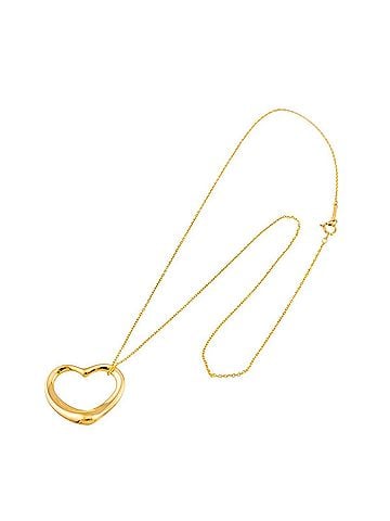 Tiffany & Co. Tiffany &amp; Co. Heart Necklace, 22mm wide, 41cm length, 18K YG Yellow Gold 750 Open Necklace (view 2)