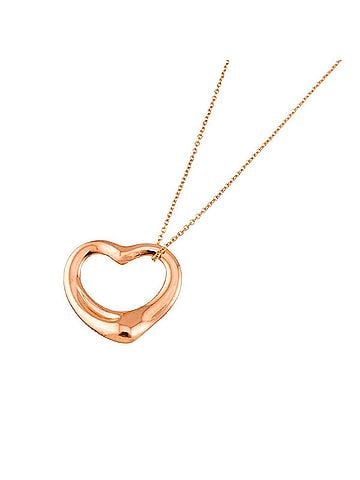 Tiffany & Co. Tiffany &amp; Co. Heart Necklace, 22.4mm wide, 40cm length, 18K PG (Pink Gold) 750 Open Necklace (view 1)