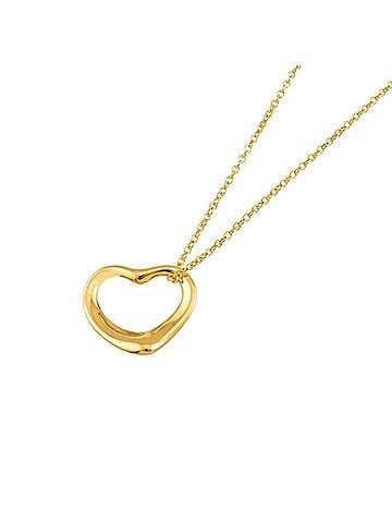 Tiffany & Co. Tiffany &amp; Co. Heart Necklace, 15mm wide, 41cm length, 18K YG Yellow Gold 750 Open Necklace (view 1)