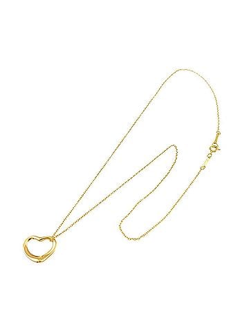 Tiffany & Co. Tiffany &amp; Co. Heart Necklace, 15mm wide, 41cm length, 18K YG Yellow Gold 750 Open Necklace (view 2)