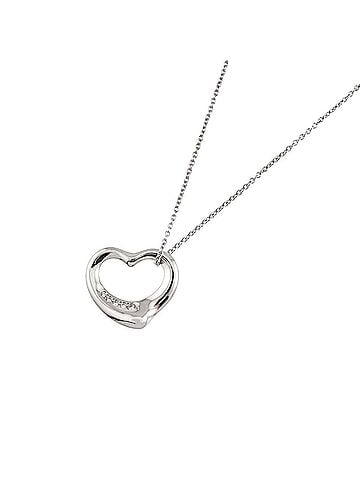 Tiffany & Co. Tiffany &amp; Co. Heart Diamond Necklace, 15.8mm wide, 40cm length, Platinum. (view 1)