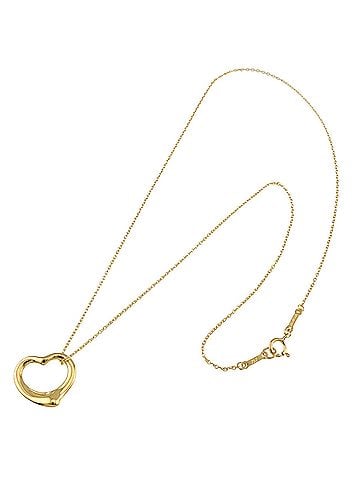 Tiffany & Co. Tiffany &amp; Co. Heart Necklace, 15.5mm wide, 40cm length, 18K Yellow Gold (750) Open Necklace (view 2)