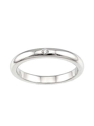 Tiffany & Co. Tiffany &amp; Co. Stacking Band Ring, 1 Diamond, Platinum. (view 2)
