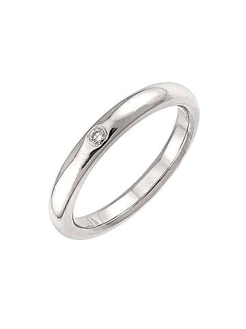 Tiffany & Co. Tiffany &amp; Co. Stacking Band Ring with 1 Diamond, Platinum. (view 1)