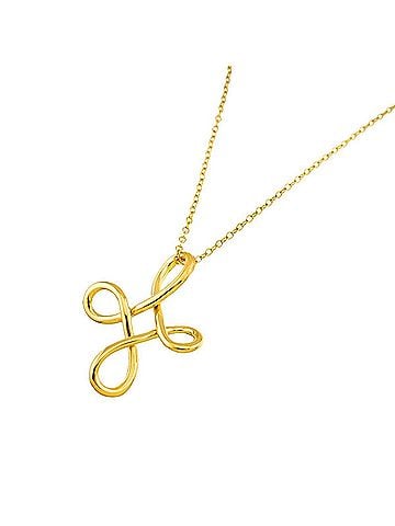 Tiffany & Co. Tiffany &amp; Co. Infinity Cross Long Necklace, 66cm, 18K Yellow Gold (750) (view 1)