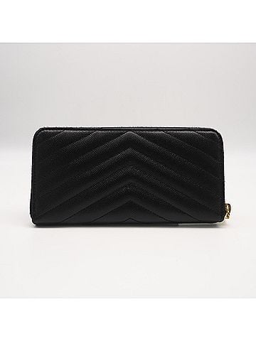 Saint Laurent SAINT LAURENT Calf Leather Full Zip Wallet 358094 Long Black Women's (view 2)