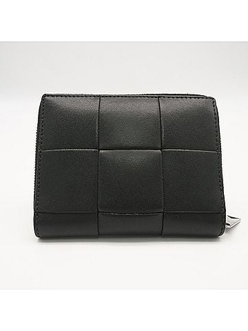 Bottega Veneta BOTTEGA VENETA Maxi Intrecciato Cassette Compact Wallet 750252 Bi-fold Dark Green Lambskin Men's (view 2)