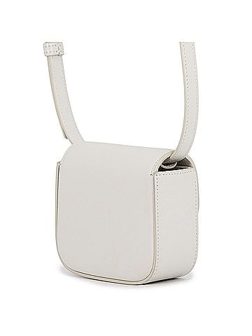 Céline Celine Triomphe Mini Claude Shoulder Bag, Shiny Calf Leather, 10I513, White, Handbag (view 2)