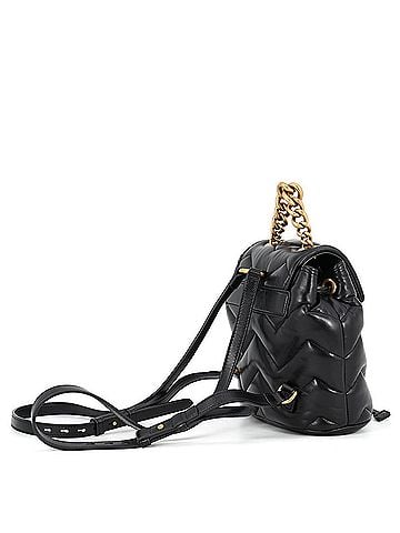 Gucci Gucci GG Marmont Leather Backpack 777253, GUCCI Handbag, Black, Handbag for Women, (view 2)