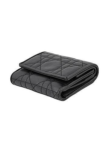 Christian Dior Christian Dior Tri-fold Wallet Lady Lotus Cannage S0181ONMJ Black WALLET (view 2)