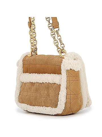 Christian Dior Christian Dior shoulder bag, Caro Cannage, shearling and mouton, M9241UMMN, sale item, handbag, (view 2)