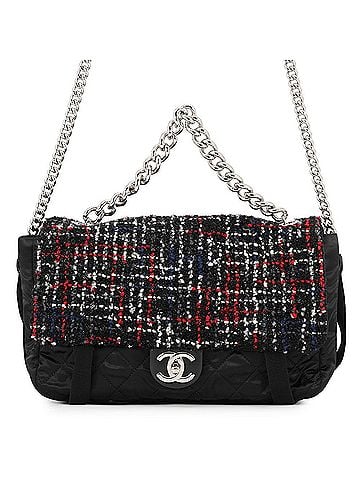 Chanel Chanel Chain Shoulder Bag, Coco Mark, Tweed Nylon, AS1160, Black, Handbag, Women's, CHANEL (view 1)