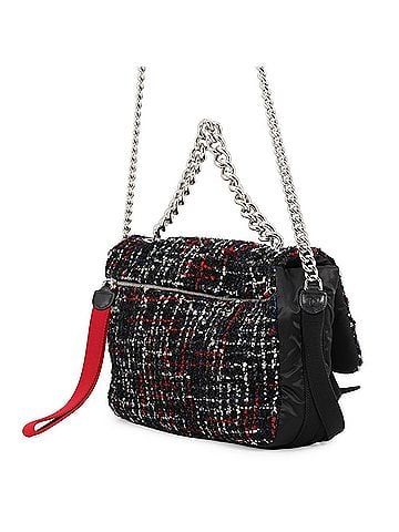Chanel Chanel Chain Shoulder Bag, Coco Mark, Tweed Nylon, AS1160, Black, Handbag, Women's, CHANEL (view 2)