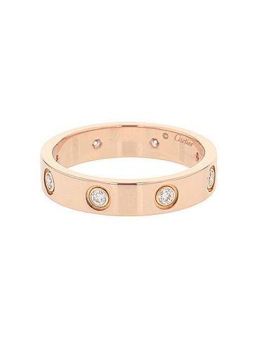 Cartier Cartier Love Ring SM (Small Model) with 8 Diamonds (0.19ct total) in 18K Pink Gold (B4050800). A diamonds. (view 2)