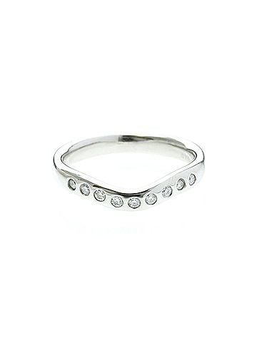 Tiffany & Co. Tiffany Curved Band Ring With Diamonds Platinum Fashion Diamond Band Ring Silver (view 1)