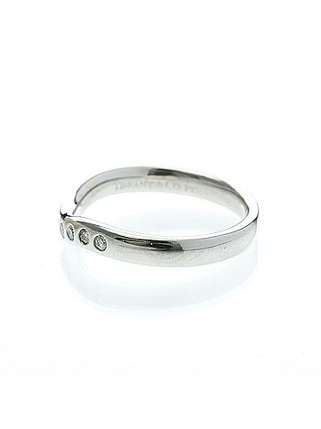 Tiffany & Co. Tiffany Curved Band Ring With Diamonds Platinum Fashion Diamond Band Ring Silver (view 2)