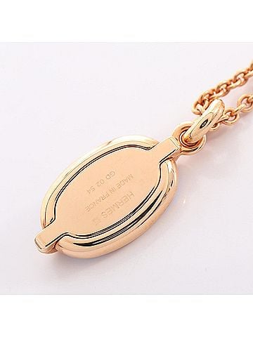 Hermès Hermes Chaine d'Ancre Mini Maillon PM Necklace, Gold Plated (GP), Women's, Gold/Blue Tones (view 2)