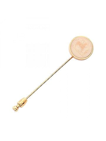 Hermès Hermes HERMES Corozo Pin Brooch Accessory GP (Gold Plated) Women's Gold/White (view 1)