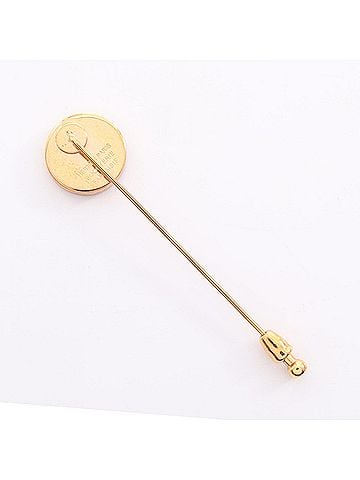Hermès Hermes HERMES Corozo Pin Brooch Accessory GP (Gold Plated) Women's Gold/White (view 2)