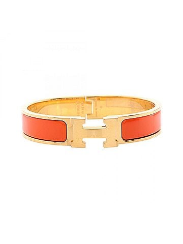 Hermès Hermes HERMES Clic Clac PM Bangle Accessory GP (Gold Plated) Enamel Women's Gold Tone Orange (view 1)