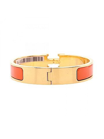 Hermès Hermes HERMES Clic Clac PM Bangle Accessory GP (Gold Plated) Enamel Women's Gold Tone Orange (view 2)