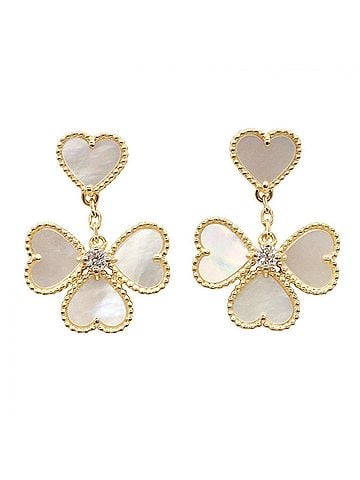 Van Cleef & Arpels Van Cleef &amp; Arpels Sweet Alhambra Effeage Mother of Pearl Earrings, 18K (Yellow Gold), Pearl, Women's, Gold/White Tones (view 1)