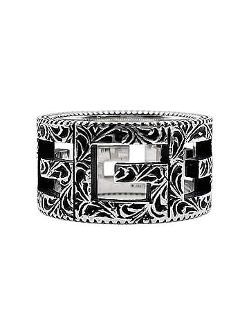 Gucci GUCCI Square G Ring, Arabesque Design, SV925 7826, Silver, Men's &amp; Women's (view 1)