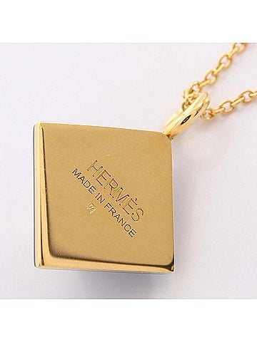Hermès Hermes Medor Cupid Necklace Jewelry GP (Gold Plated) Women's Black/Gold Tone (view 2)