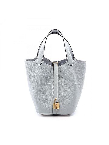 Hermès Hermes Picotin Lock PM Gris Pantin Handbag, Taurillon Clemence Leather, Women's, Blue (view 1)