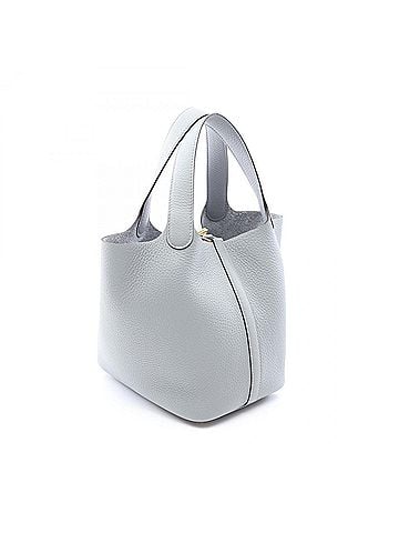 Hermès Hermes Picotin Lock PM Gris Pantin Handbag, Taurillon Clemence Leather, Women's, Blue (view 2)