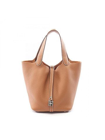 Hermès Hermes Picotin Lock MM Handbag, Leather, Taurillon Clemence Women's, Brown, 060991CK (view 1)