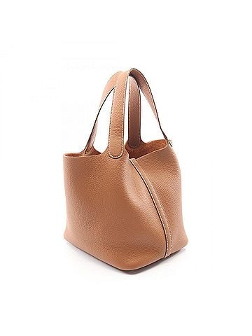 Hermès Hermes Picotin Lock MM Handbag, Leather, Taurillon Clemence Women's, Brown, 060991CK (view 2)