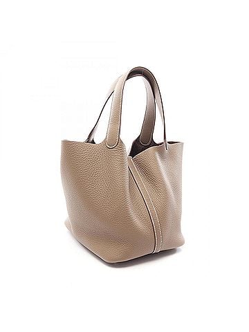 Hermès Hermes Picotin Lock MM Etoupe Handbag, Taurillon Clemence Leather, Women's, Gray, 060991CK (view 2)