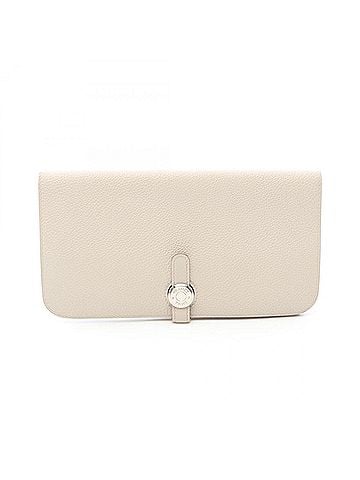 Hermès Hermes Dogon Long Beton Bi-fold Wallet, Togo Leather, Women's, Beige (view 1)