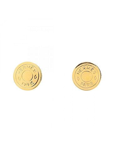 Hermès Hermes HERMES Sellier Earrings Jewelry GP (Gold Plated) Women's Gold Tone (view 1)
