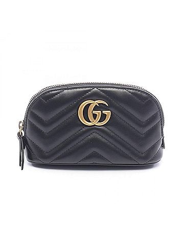 Gucci Gucci GG Marmont Quilted Handbag Pouch Leather for Women, Black (625544) (view 1)