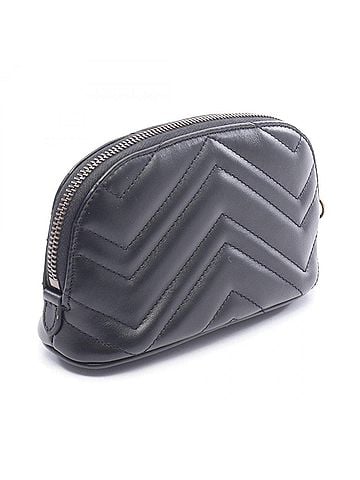 Gucci Gucci GG Marmont Quilted Handbag Pouch Leather for Women, Black (625544) (view 2)